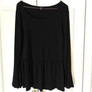 Cupio Black Long Sleeve Tee, Size Large, New